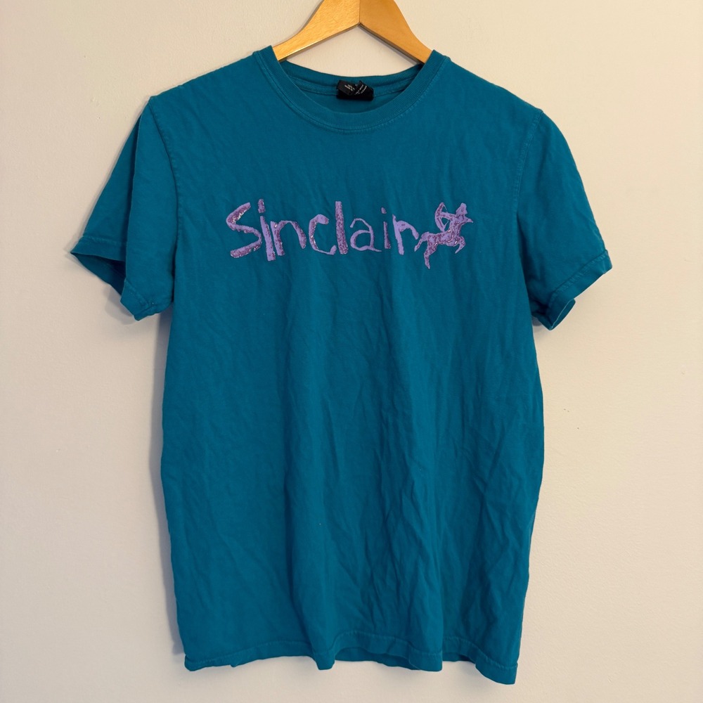Sinclair Teal Blue Graphic Logo T-Shirt Mens Size Small Made in USA